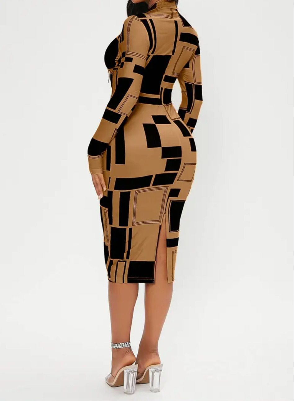 Coco Caramel Block Dress