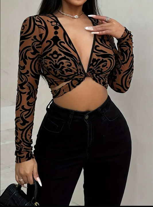 Velvet Penny Crop Top