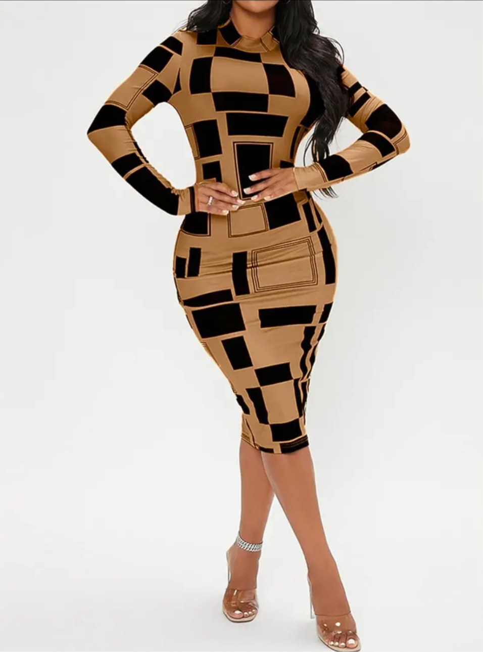 Coco Caramel Block Dress